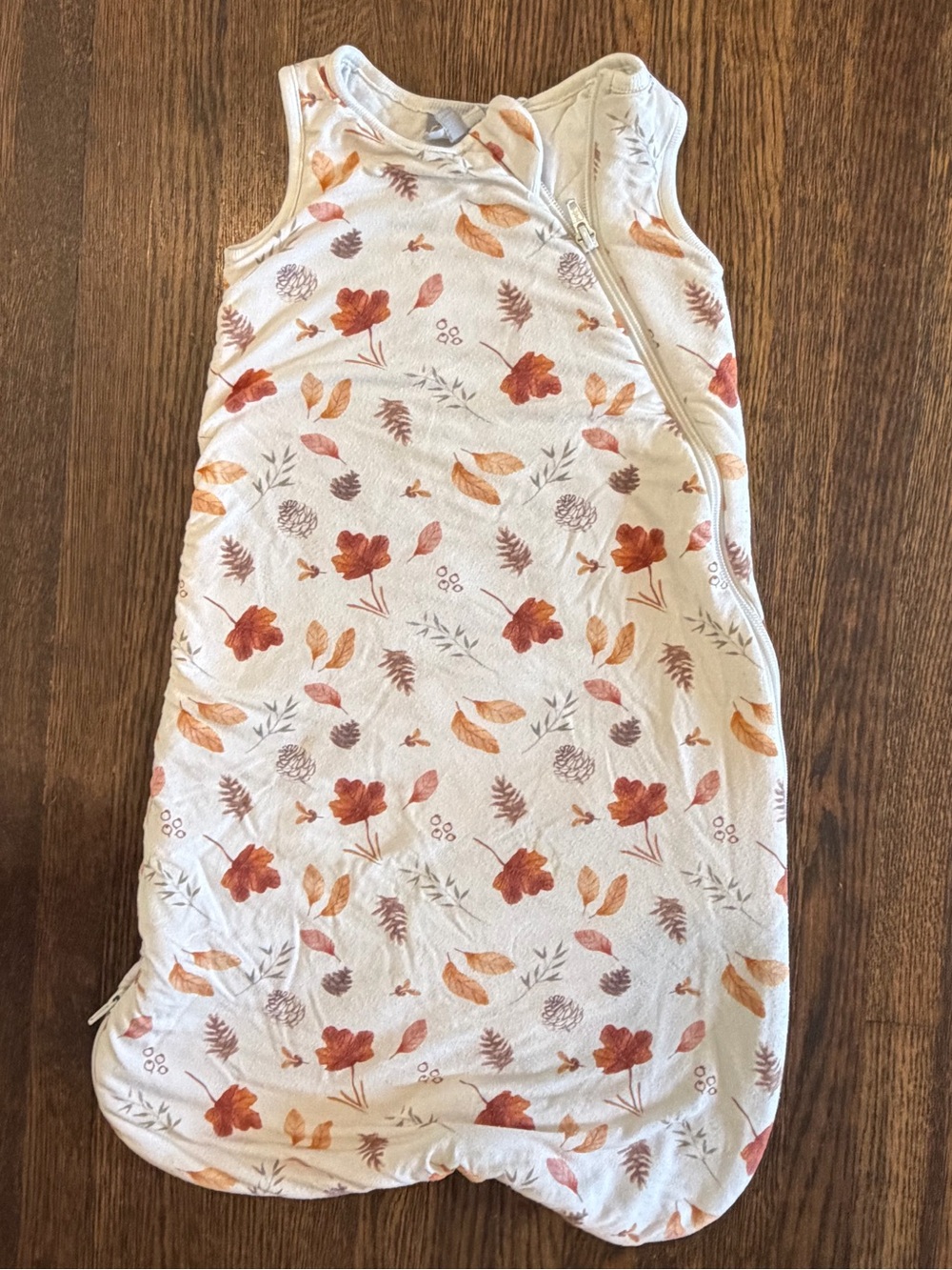 Coccoli Cream Sleep Sack with Orange and Tan Floral Print 1.5 tog 3-9months